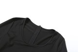 Summer Women Solid Color Sporty Long-Sleeve Jumpsuit