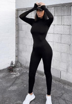 Autumn/Winter Women Solid Color Tight-Fitting Butt-Lifting Athletic Yoga Jumpsuit