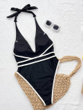 Women Sexy Solid One-Piece Swimwear