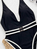 Women Sexy Solid One-Piece Swimwear