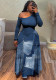 Women Spring Summer Patchwork Printed Sexy Dress