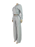 Women Casual Lace-Up Hooded Top and Wide-Leg Pants Two-Piece Set