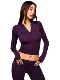 Women Printed Hooded Long-Sleeve Thumb Button Top and Pant Two-Piece Set