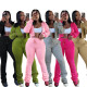Women's Autumn Winter Fashion Slim Waist Fleece-Lined Hoodies with Drawstring Sport Pants Set