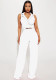 Women Sexy Casual Solid V-Neck Wide-Leg Jumpsuit