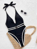 Women Sexy Solid One-Piece Swimwear