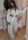 Women Casual Lace-Up Hooded Top and Wide-Leg Pants Two-Piece Set