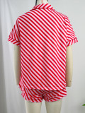 Women's Summer Short Sleeve Shorts Pajama Two-Piece Homewear Set