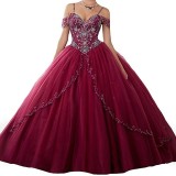Luxury Off-Shoulder Blue Princess Ball Gown Evening Dress（Processing time need 3-6 days）