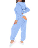 Women Long-Sleeved Hooded Jumpsuit