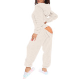 Women Long-Sleeved Hooded Jumpsuit