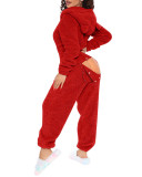 Women Long-Sleeved Hooded Jumpsuit