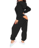 Women Long-Sleeved Hooded Jumpsuit