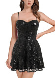 Strap Sequin A-Line Party Nightclub Mini Dress（Processing time need 3-6 days）