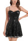 Strap Sequin A-Line Party Nightclub Mini Dress（Processing time need 3-6 days）