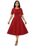 Women Sexy Round Neck Dress