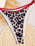 Women Color Block Backless Sexy Bikini