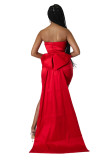 Women's Strapless Sexy Ruched Bodycon Evening Mini Dress