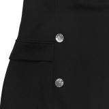Fashion Women's Sexy Strapless Low Back Double-Breasted Dress