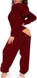 Women Long-Sleeved Hooded Jumpsuit