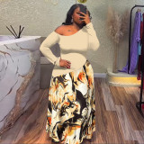 Women Spring Summer Patchwork Printed Sexy Dress