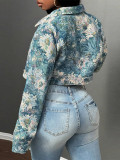Women Fashionable Long-Sleeved Crop Jacket