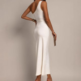 Women One-Shoulder Sleeveless Strapless Bodycon Dress
