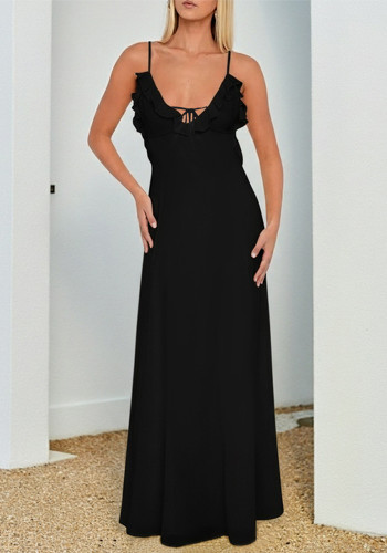 Women Sexy Patchwork Backless Formal Party Maxi Dress