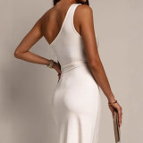Women One-Shoulder Sleeveless Strapless Bodycon Dress