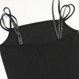 Women Sexy Spaghetti Strap Beaded Party Maxi Dress