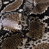 Women Sexy Snake Print Pu-Leather Shorts