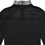 Women High-Neck Long-Sleeved Beaded Dress