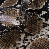 Women Sexy Snake Print Pu-Leather Shorts