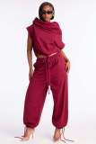 Women Casual Crop Top and Pant Two-Piece Set