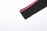 Women Autumn/Winter Zipper Hooded Top and Printed Pants Two-Piece Set