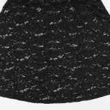 Women Round Neck Print Casual Patchwork Lace Maxi Dress