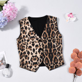 Women Printed Sequin Leopard Vest