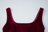 Women Casual Velvet Sleeveless Dress