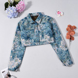 Women Fashionable Long-Sleeved Crop Jacket