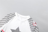 Women Autumn/Winter Stretchy Round Neck Printed Top and Pants Two-Piece Set