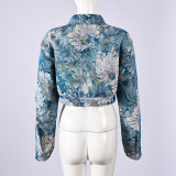 Women Fashionable Long-Sleeved Crop Jacket
