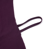 Autumn & Winter Women's Round Neck Cutout Low Back Drawstring Waist Bodysuit High Waist Bell Bottom Pants Set