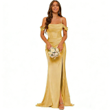 Women's Off Shoulder Mermaid Tight Fitting Bridesmaid Dress Formal Party Evening Gown