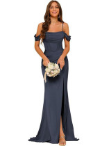 Women's Off Shoulder Mermaid Tight Fitting Bridesmaid Dress Formal Party Evening Gown