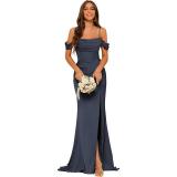 Women's Off Shoulder Mermaid Tight Fitting Bridesmaid Dress Formal Party Evening Gown