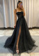 Women's Sexy Long Elegant Black Slim Fit Prom Dress