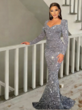 Women's Chic Strapless Mermaid Long Dress Formal Party Evening Gown