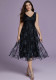 Autumn & Winter Plus Size Women's Double V Neck Chic Dress for Prom Evening Gown
