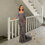 Women's Chic Strapless Mermaid Long Dress Formal Party Evening Gown