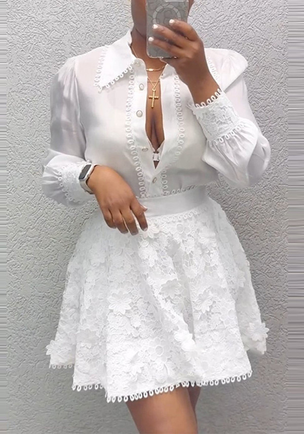 Summer Women's Fashion Top & Mini Skirt Two-Piece Set